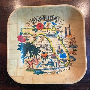 VINTAGE BAMBOO FLORIDA State Square Bowl
